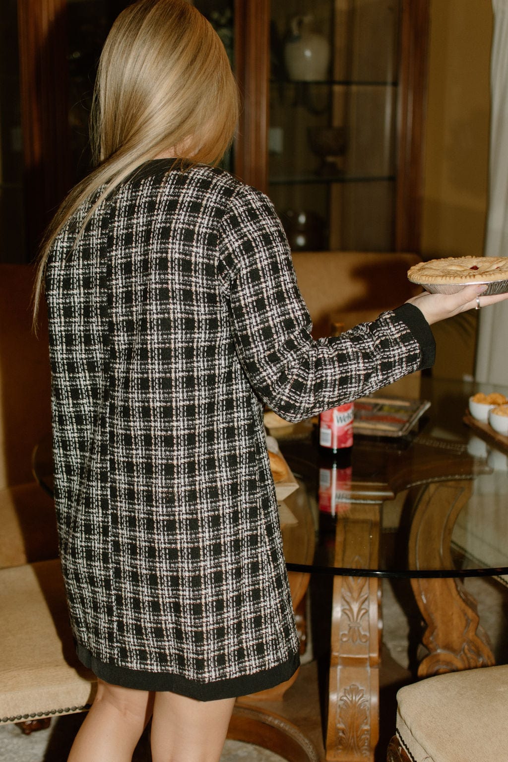 Black Button Up Tweed Dress - Image 2