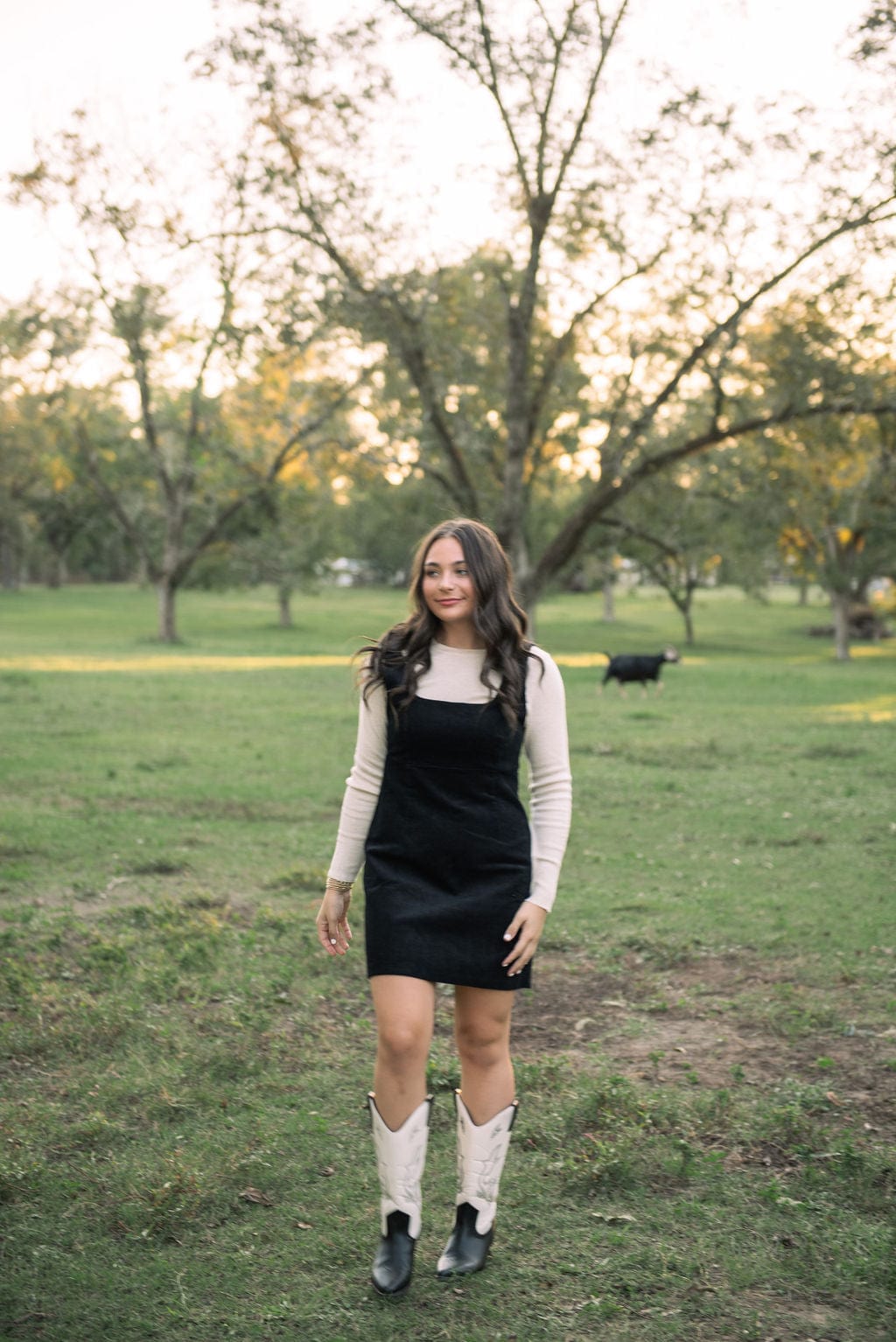 Black Corduroy Pinafore Mini Dress - Image 5