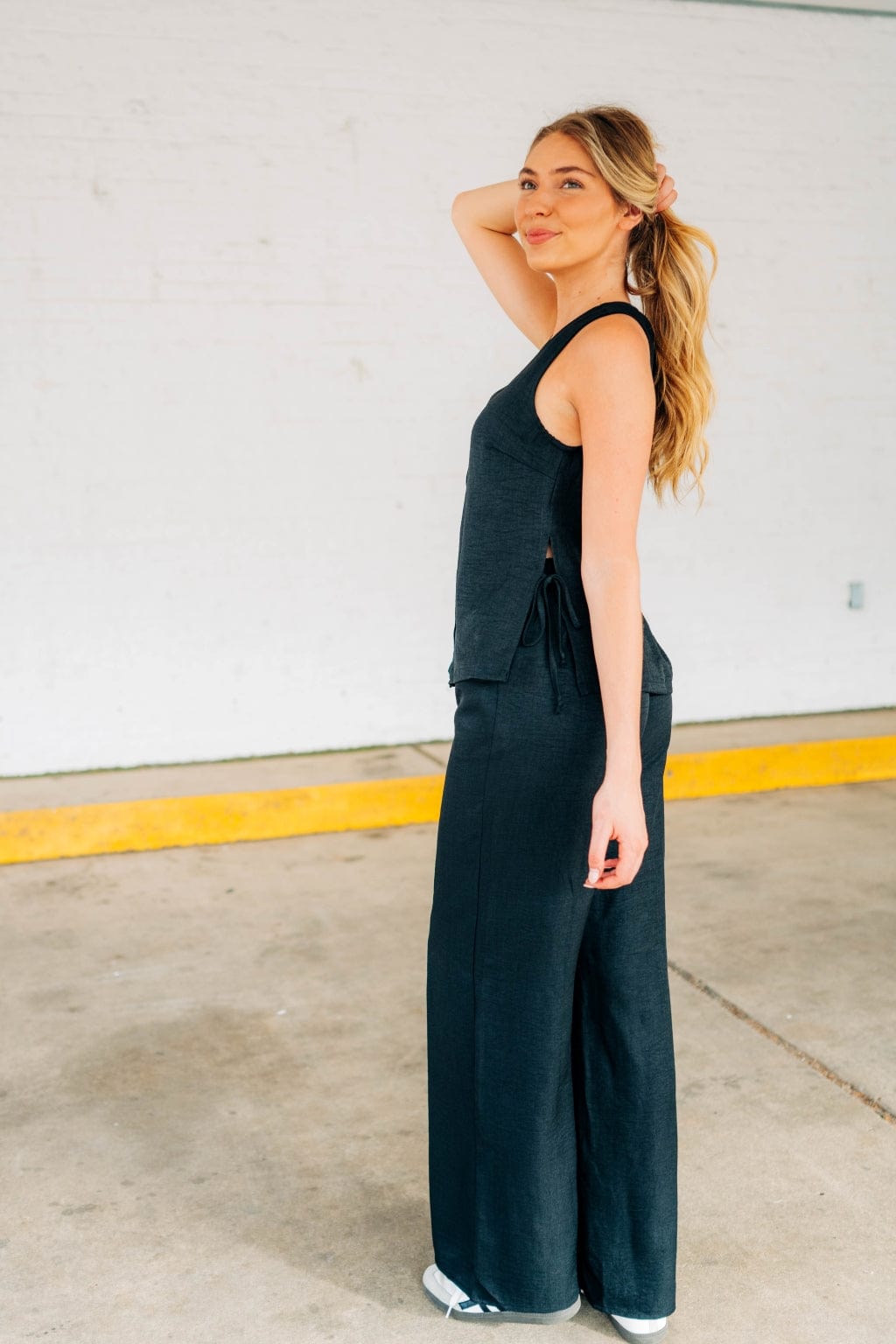 Black Button Down Pant Set - Image 2