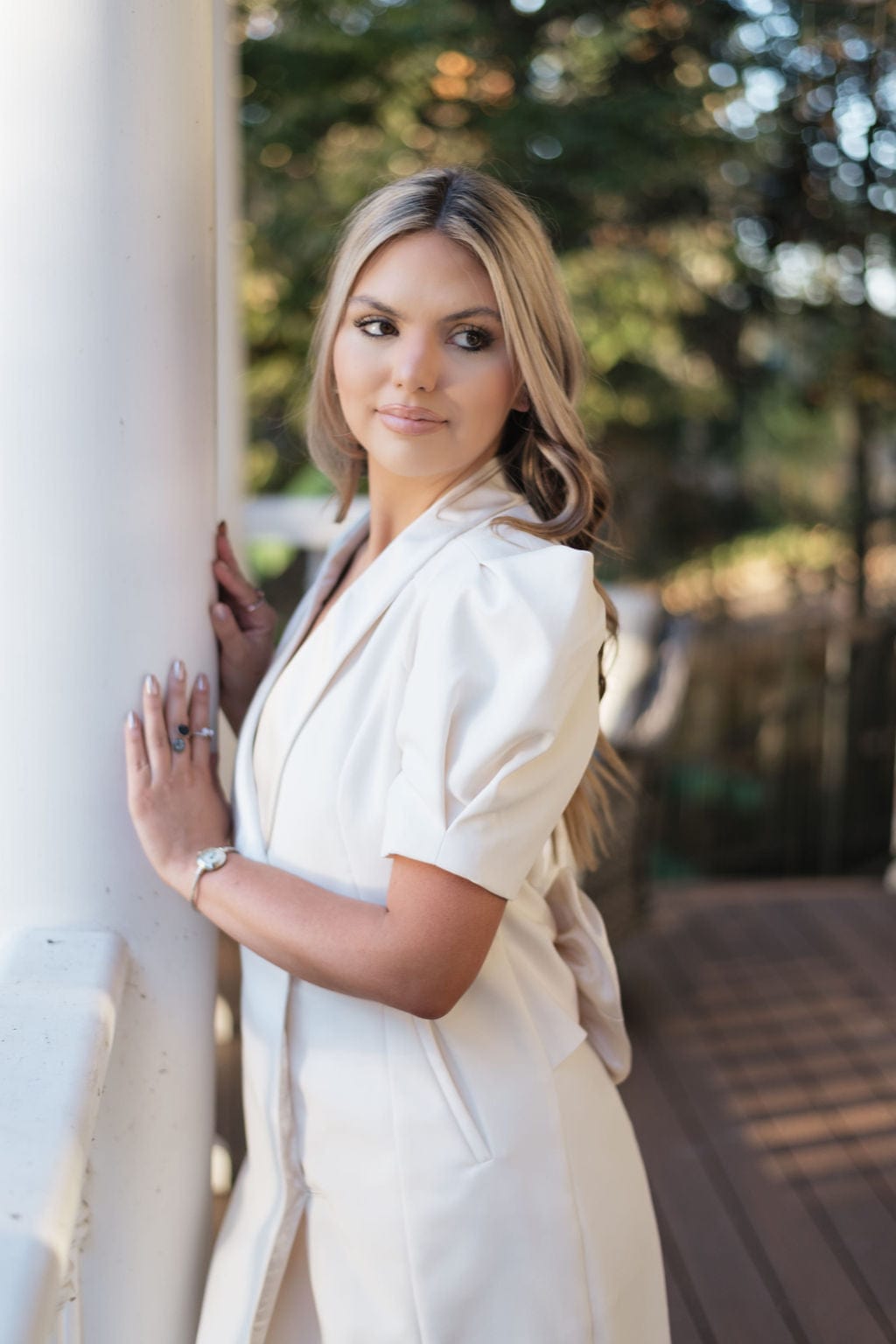Cream Bow Back Blazer Dress - Image 4