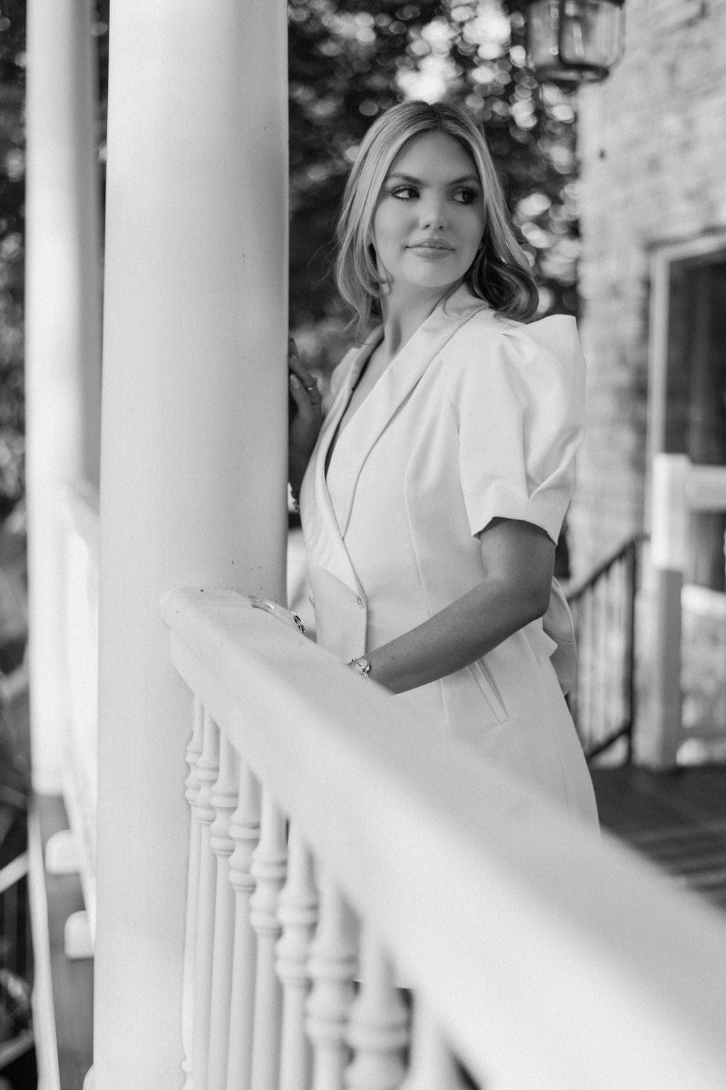 Cream Bow Back Blazer Dress - Image 6