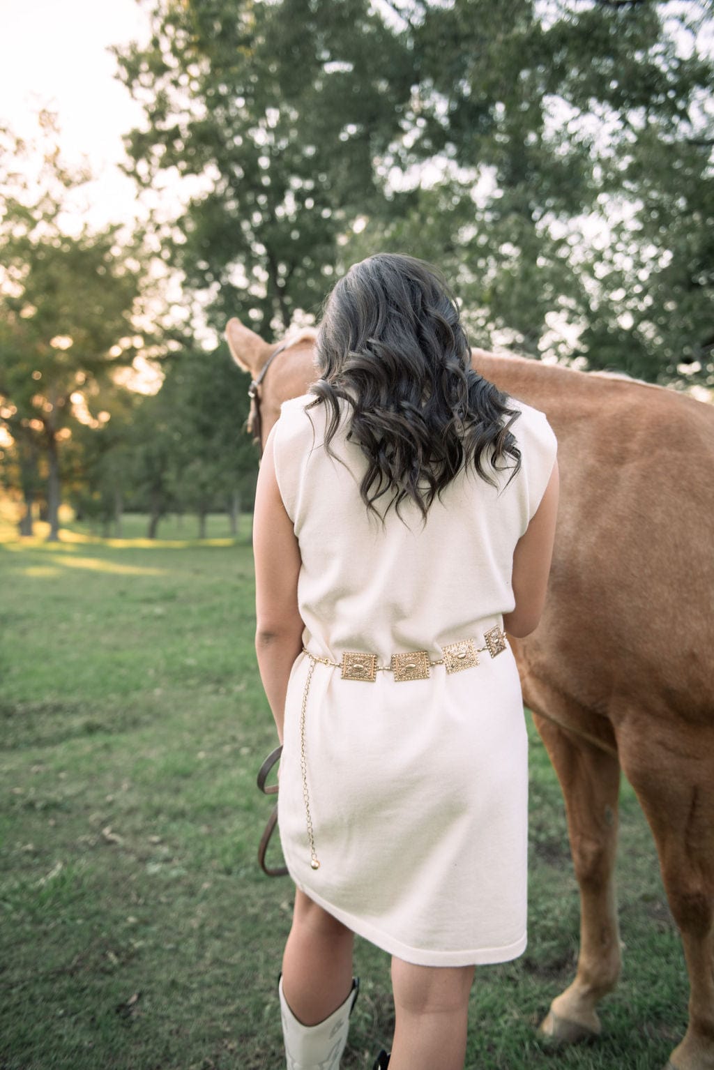 Cream Sleeveless Mock Neck Knit Dress - Image 2