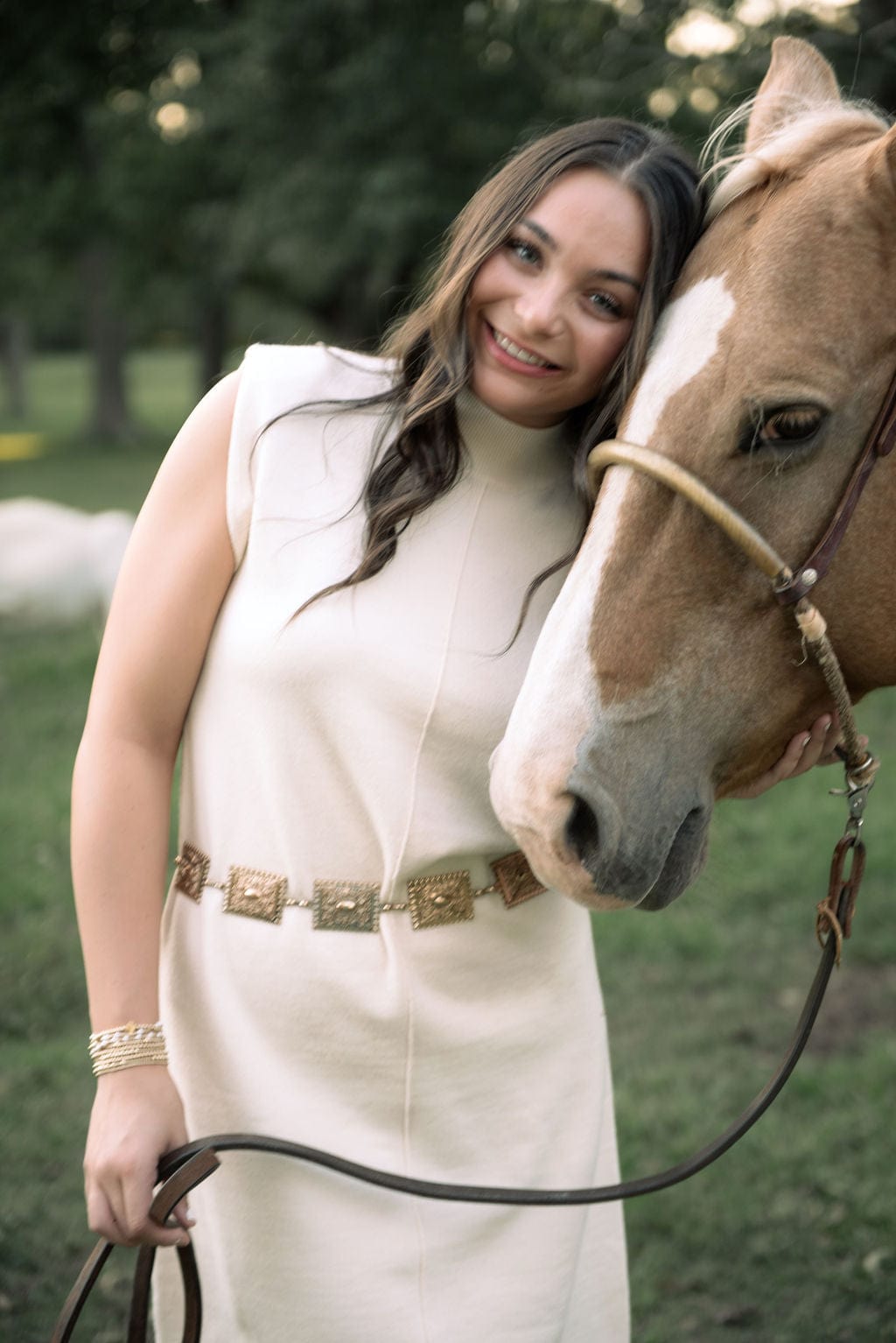 Cream Sleeveless Mock Neck Knit Dress - Image 3