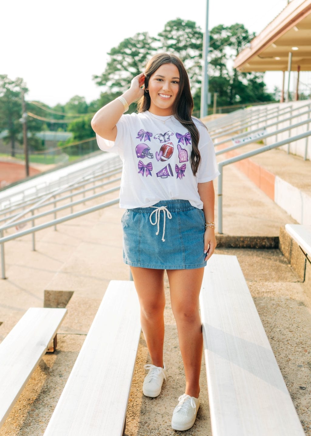 White Coquette Football Relaxed Short Tee - Image 5