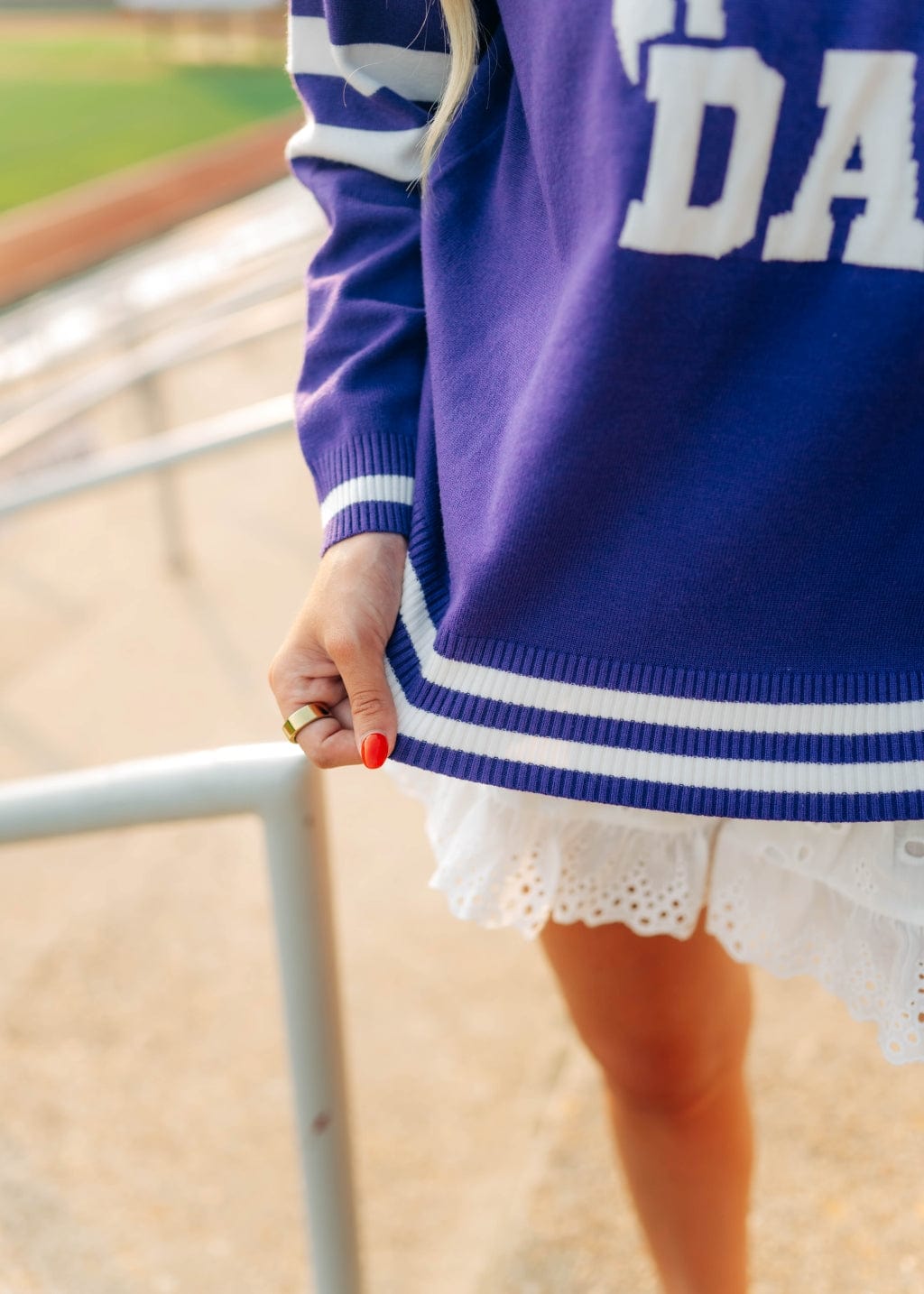 Purple Gameday Varsity Sweater - Image 5
