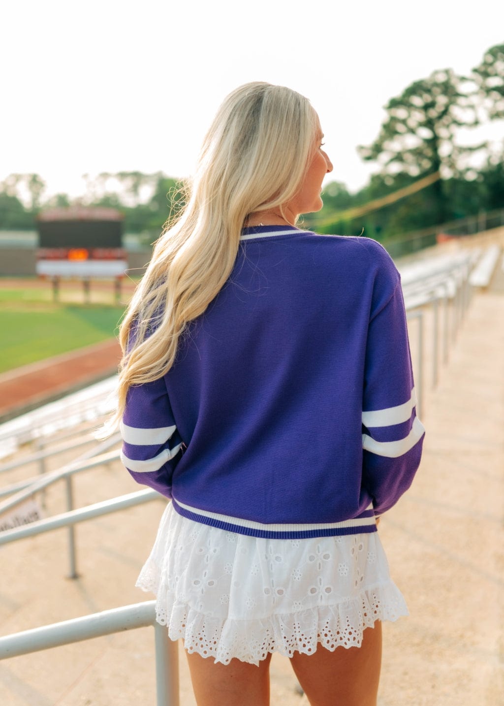 Purple Gameday Varsity Sweater - Image 2