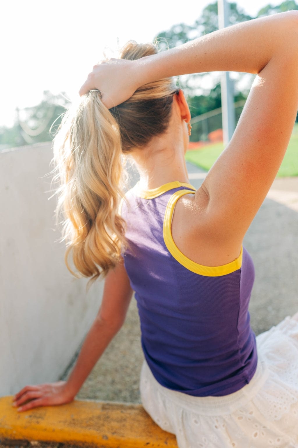 Purple Football Embroidered Tank - Image 2