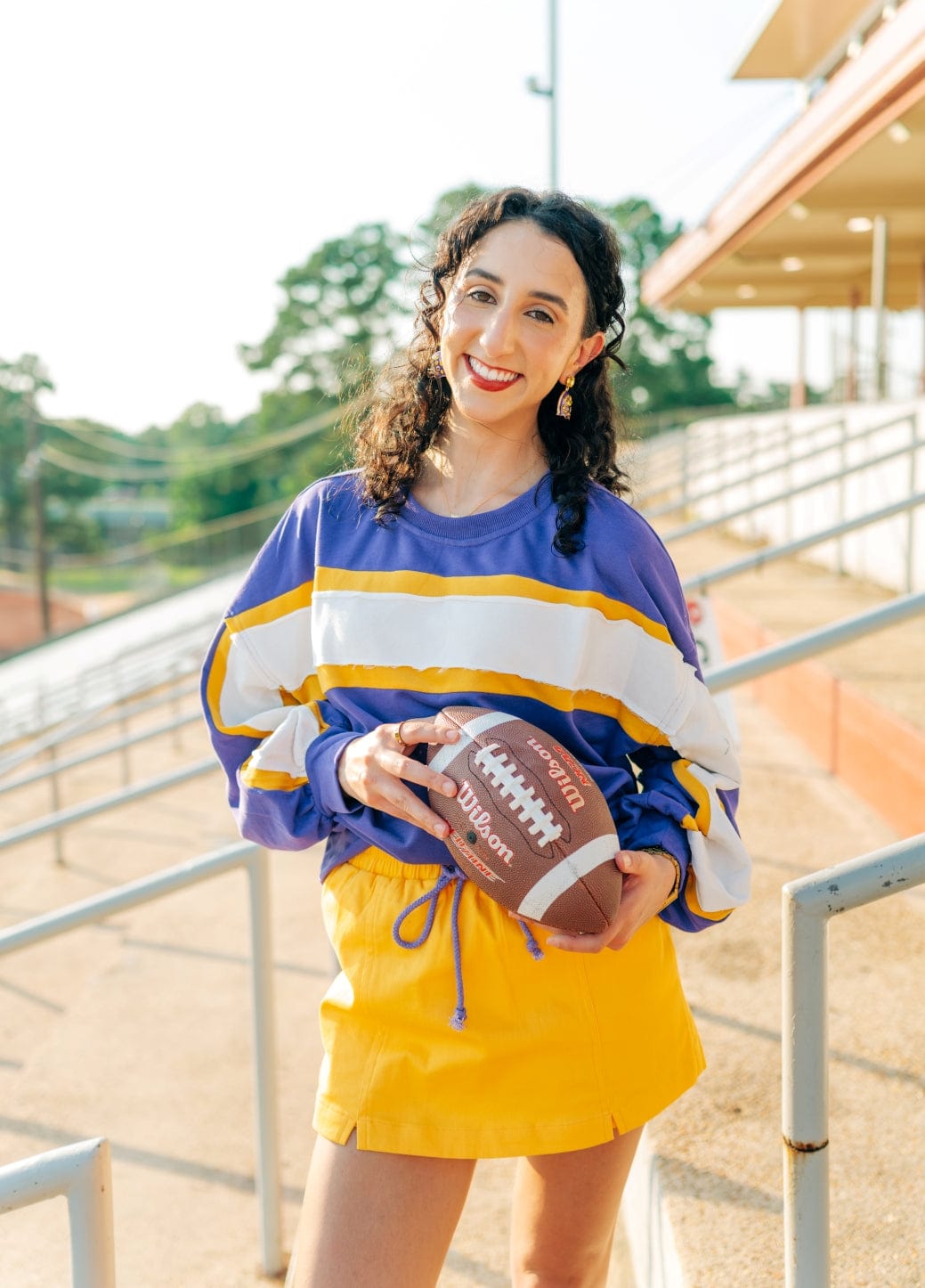 Purple & Gold Varsity Longsleeve Top