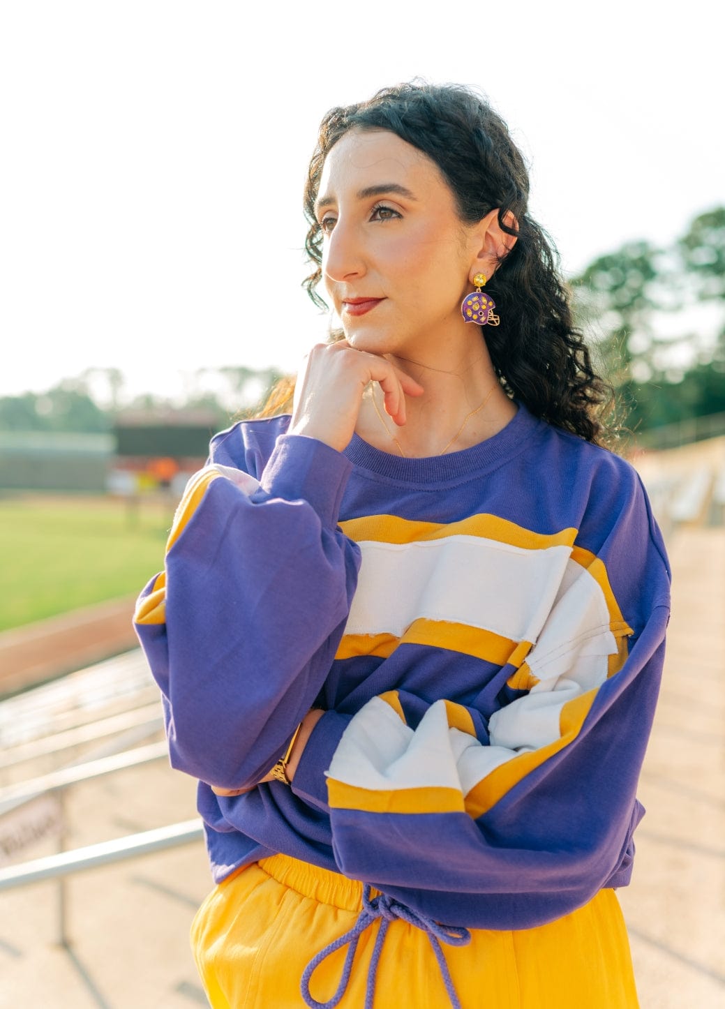 Purple & Gold Varsity Longsleeve Top - Image 4