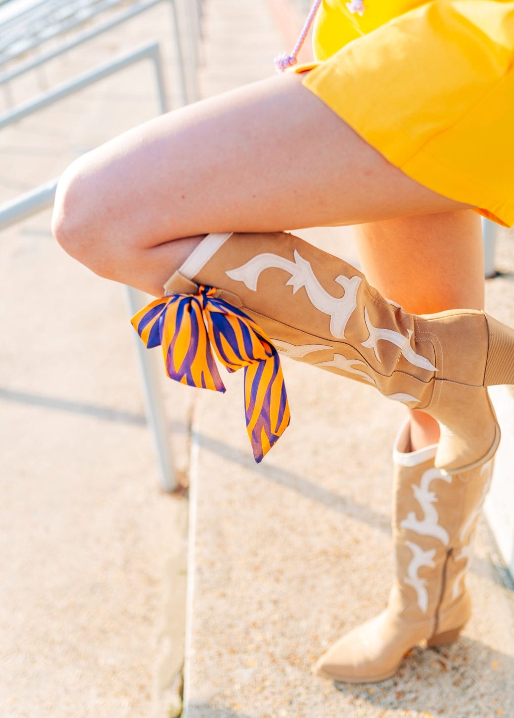 Purple & Gold Tiger Print Scarf - Image 2