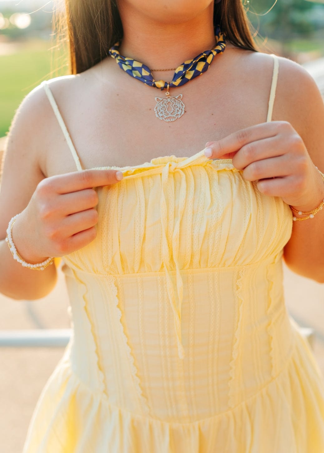 Yellow Corset Drop Waist Mini Dress - Image 3