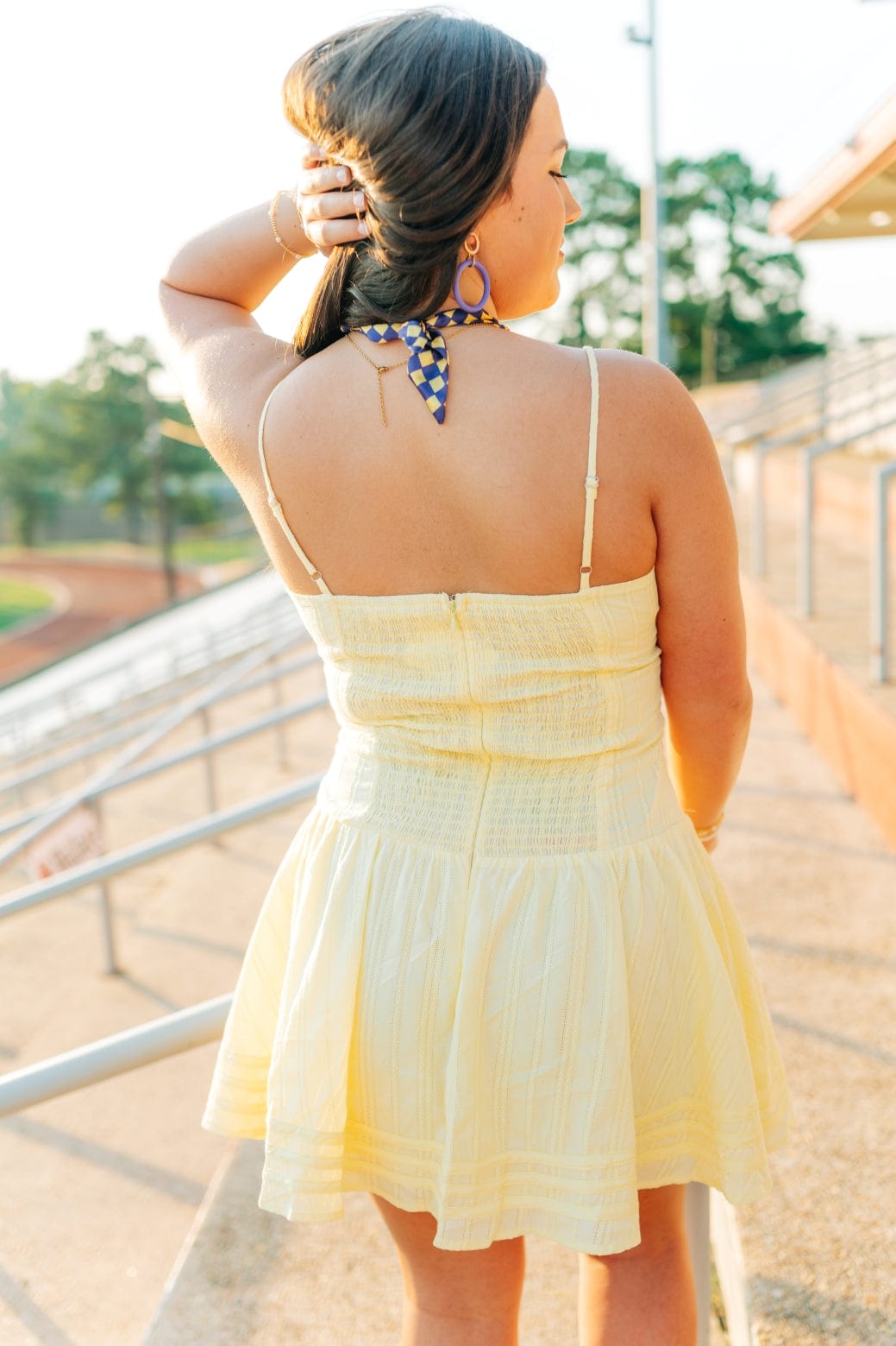 Yellow Corset Drop Waist Mini Dress - Image 2