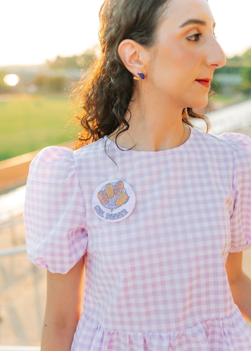 Purple Girl Dinner Gameday Button - Image 2