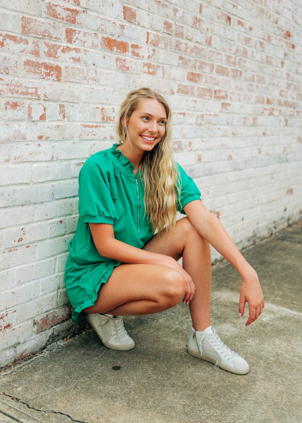 Green Zip Up Ruffle Skort Set - Image 4