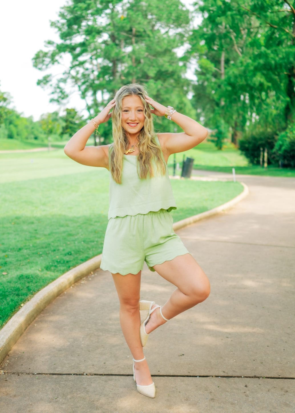 Kiwi Scallop Trim Short Set - Image 6