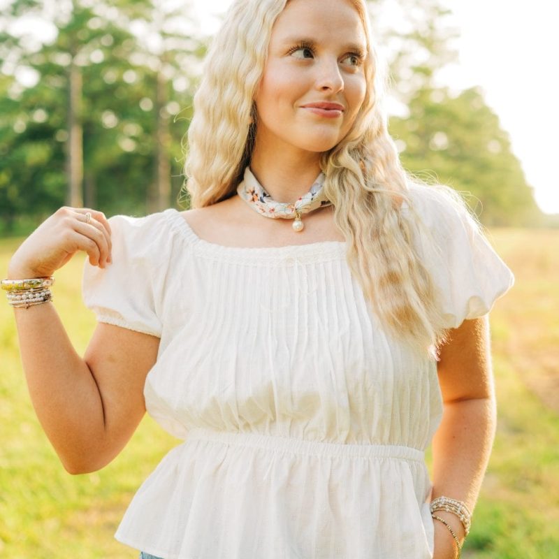 White Peplum Puff Sleeve Blouse