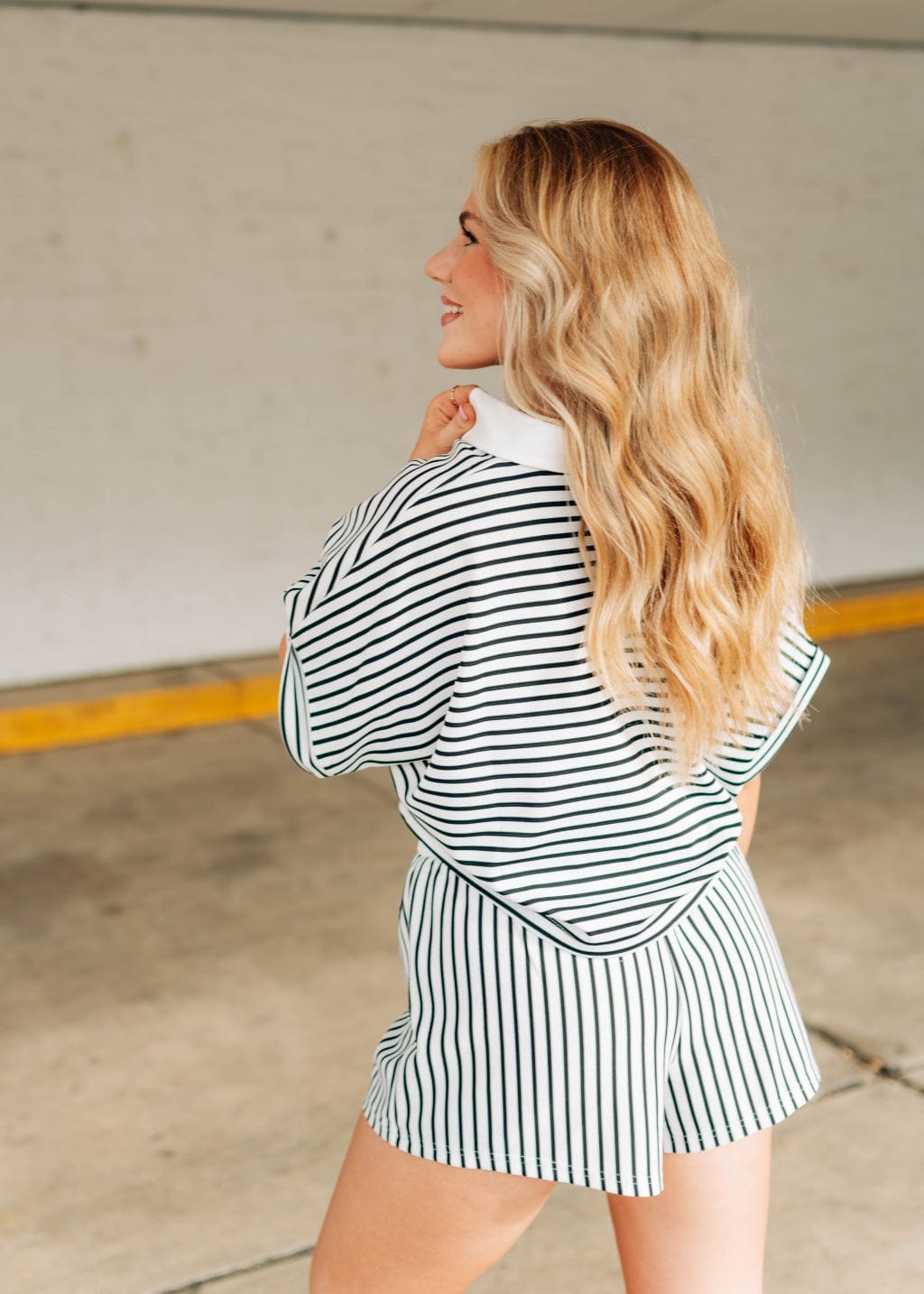 Black & White Striped Short Set - Image 2