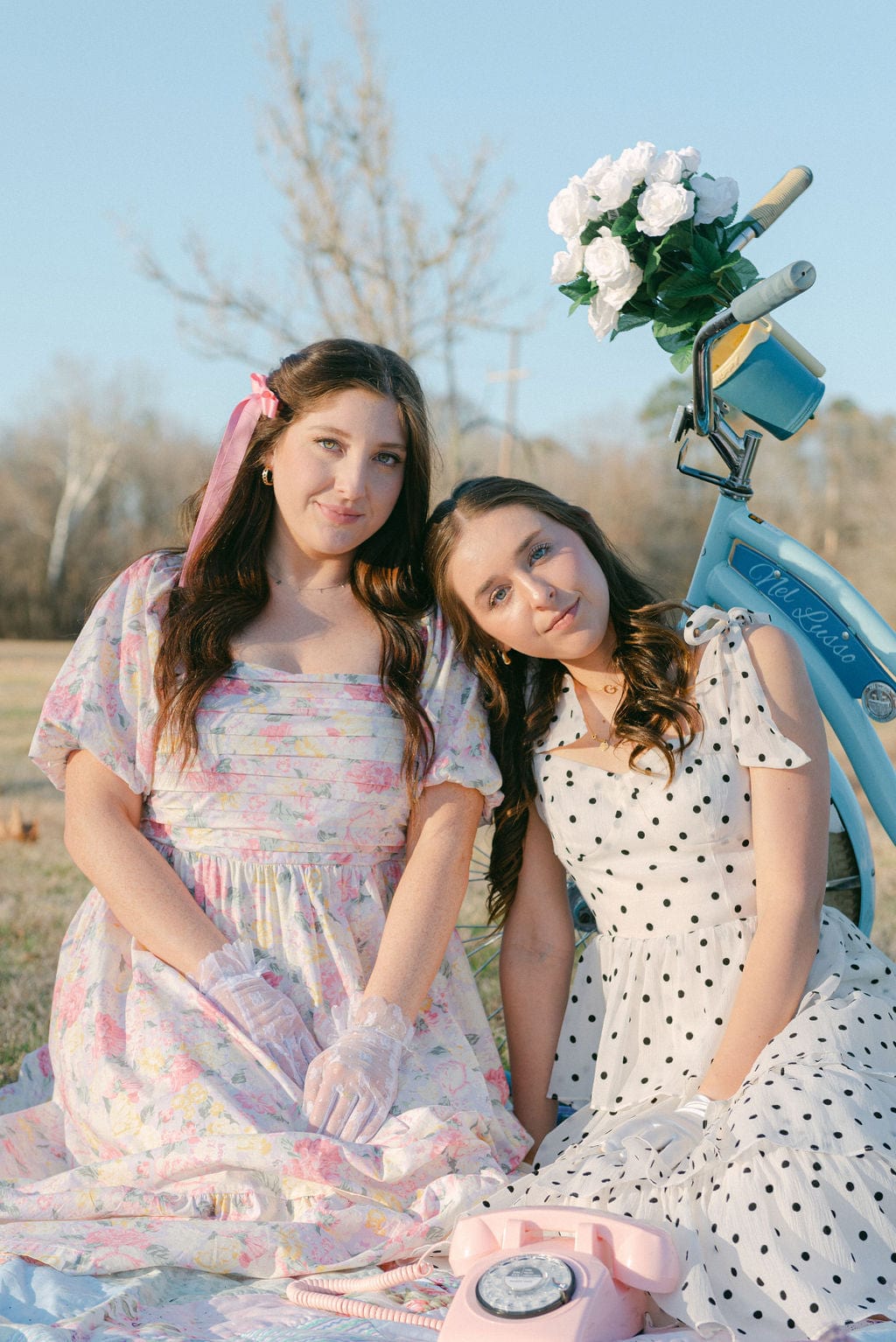 Pink Floral Puff Sleeve Midi Dress - Image 5