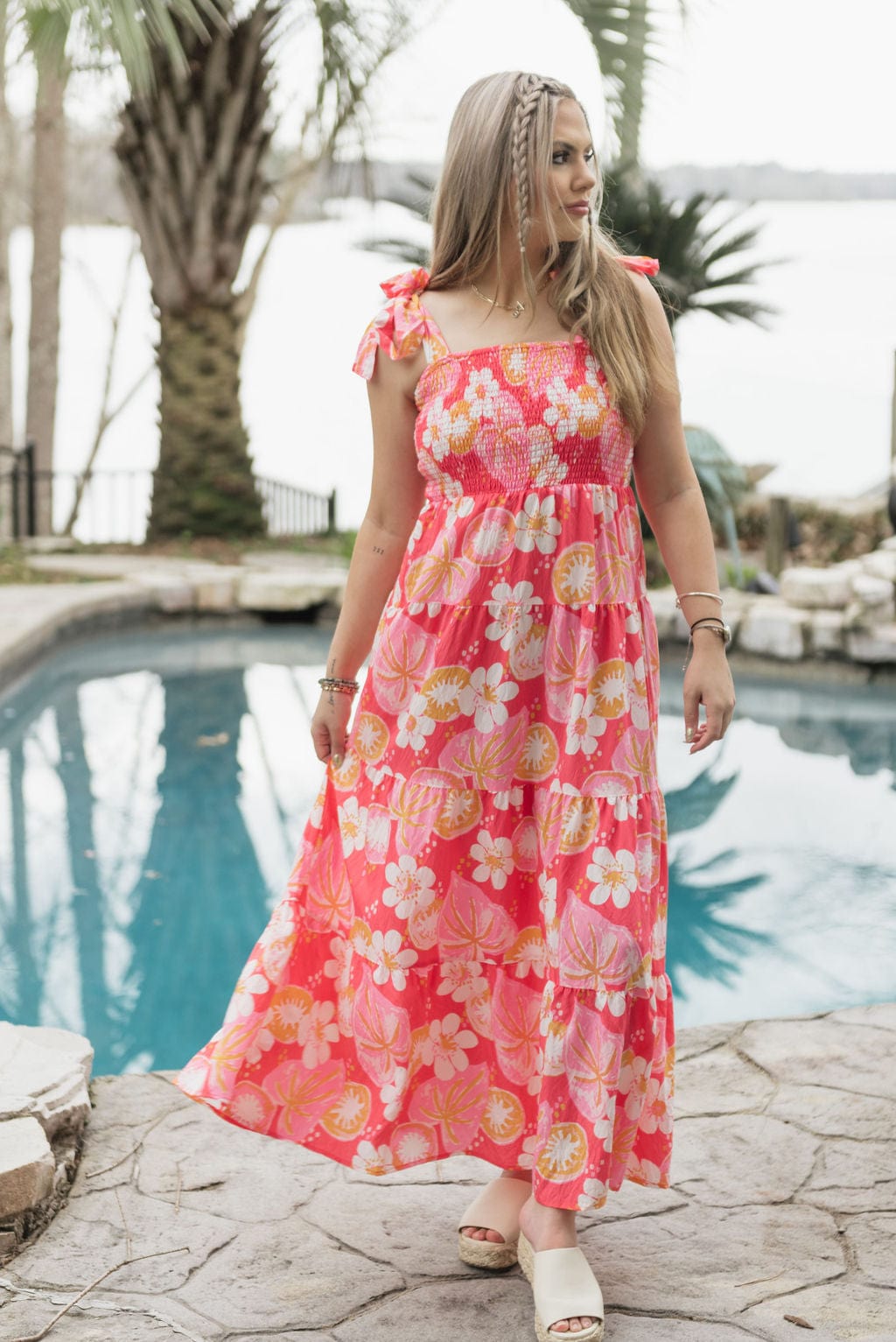 Coral Salem Kiwi Bloom Dress