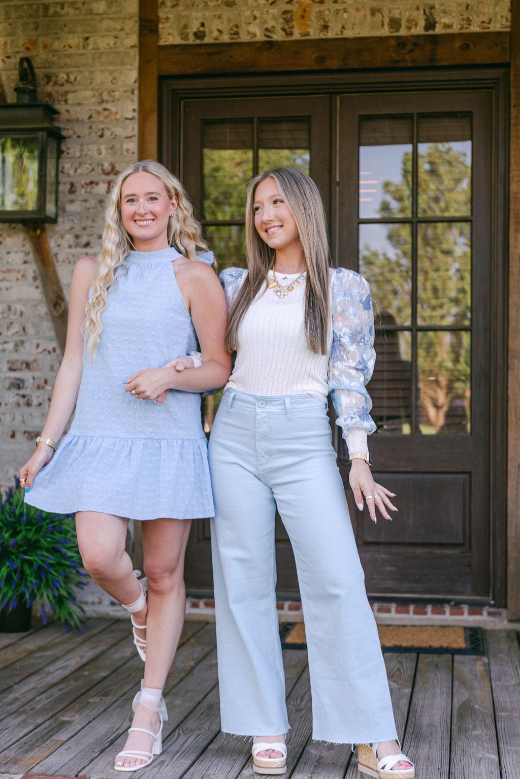 Blue Halter Neck Babydoll Dress - Image 4