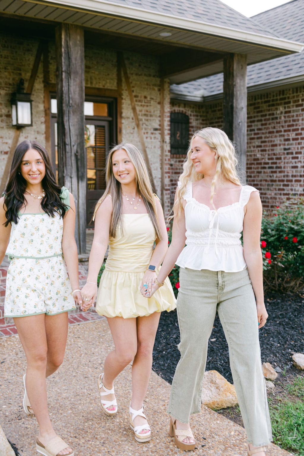 Yellow Shoulder Tie Bubble Hem Dress - Image 4