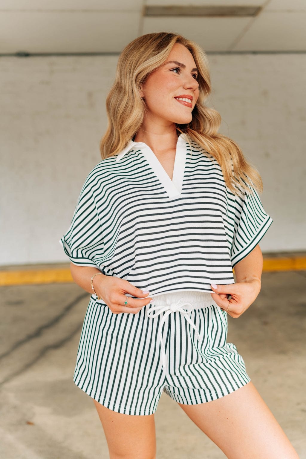 Black & White Striped Short Set - Image 4