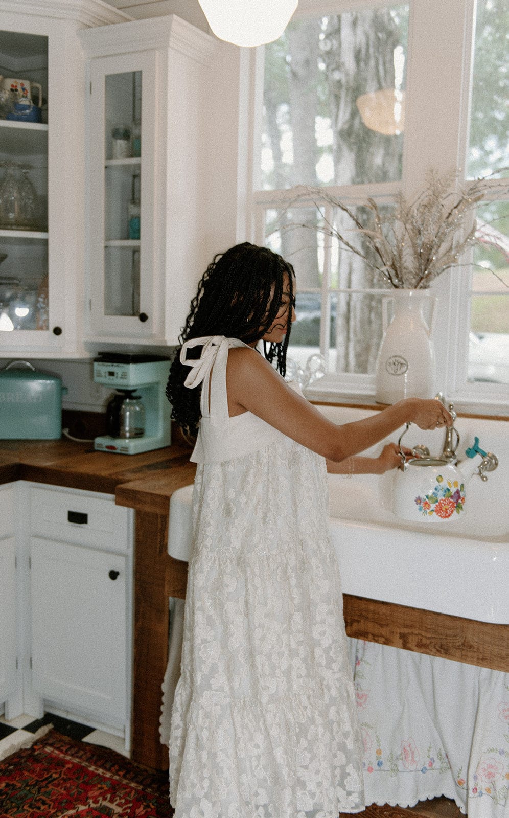 Ivory Embroidered Tie Shoulder Maxi - Image 5