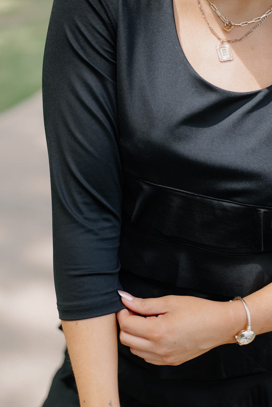 Lulu B Black 3/4 Sleeve Ruffle Dress - Image 4