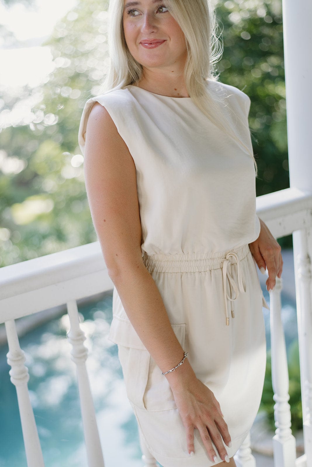 Oatmeal Drawstring Cargo Dress - Image 5