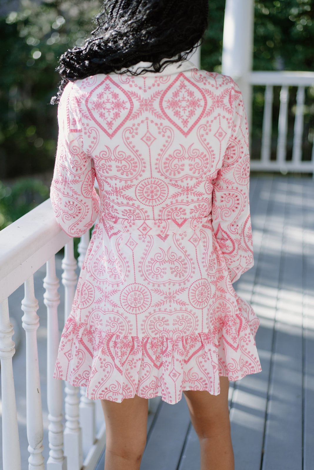 Pink Embroidered Button Up Dress - Image 2