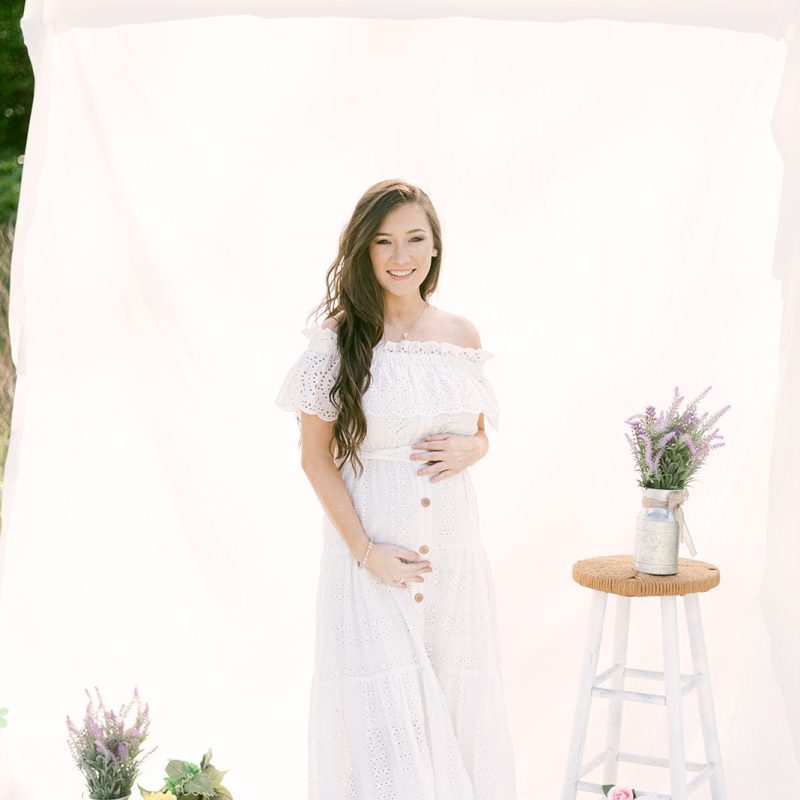 White Eyelet Lace Belted Maxi Dress