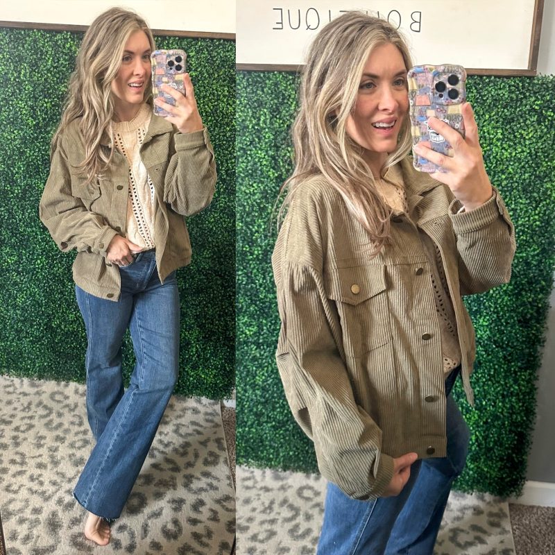 Primrose Corduroy Jacket in Olive
