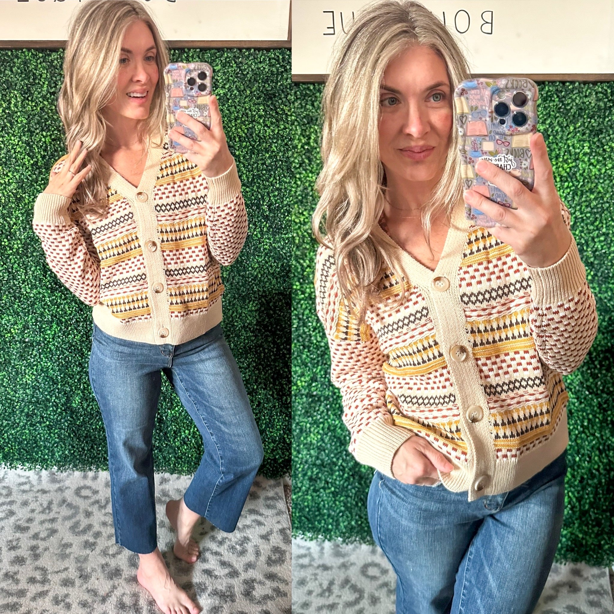 Effortless Elements Striped Cardigan