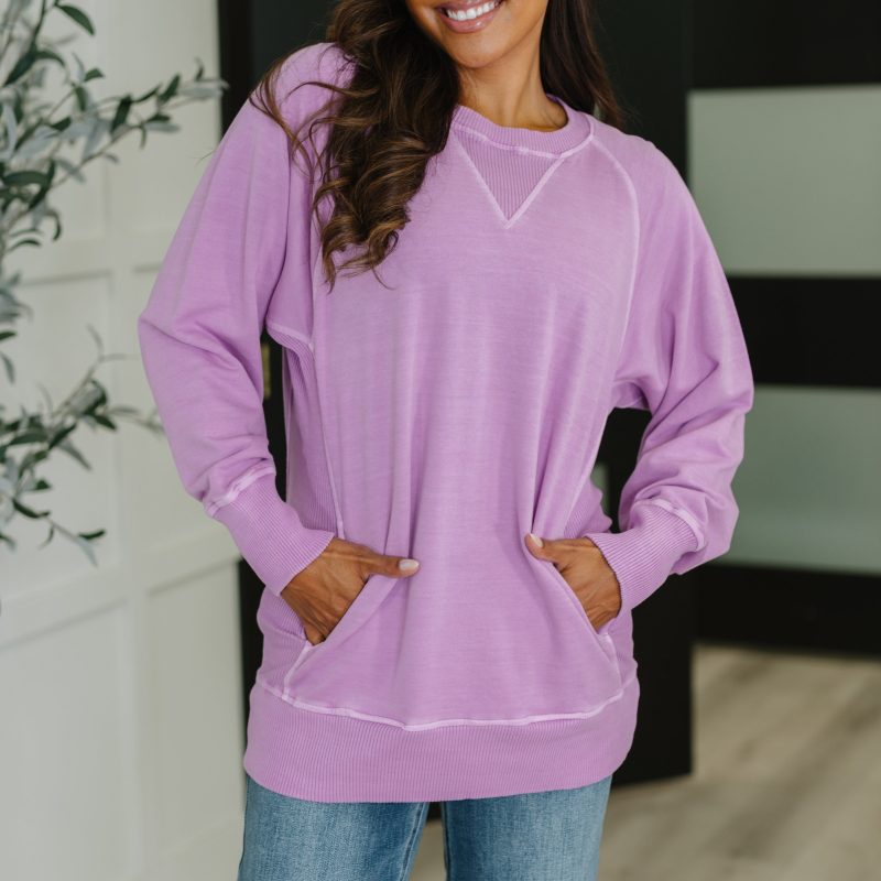 For the Experience Relaxed Pullover in Lavender